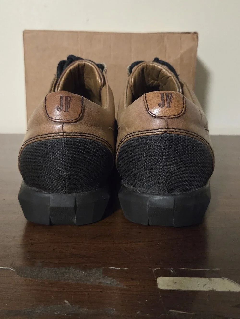 John Fluevog Radio Series Leather & Mesh Oxfords Brown/Black Mens Sz 9 Pre Owned